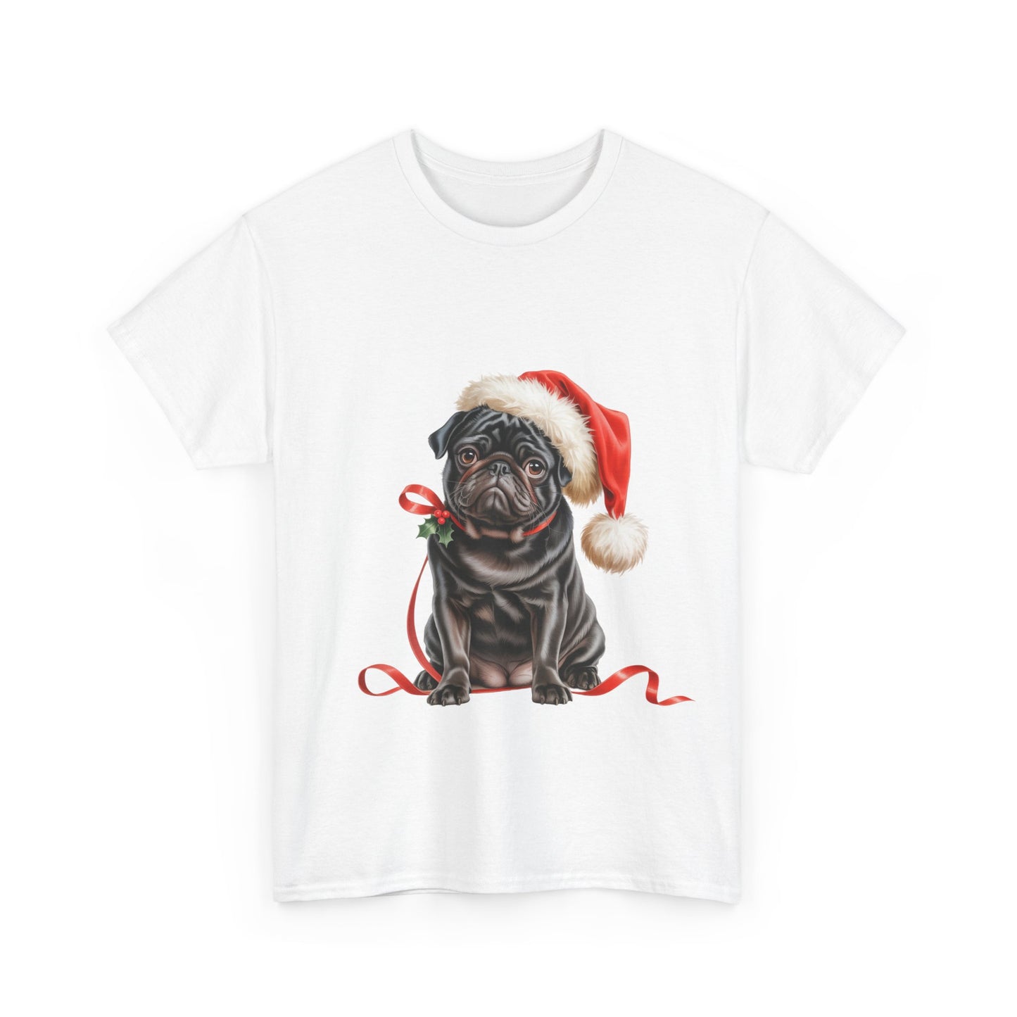 Christmas Pug T-Shirt, Festive Pug Dog Christmas Tee, Cute Pet Lover Shirt, Holiday Apparel, Great Gift for Pug Dog Owners, Preppy Style Top