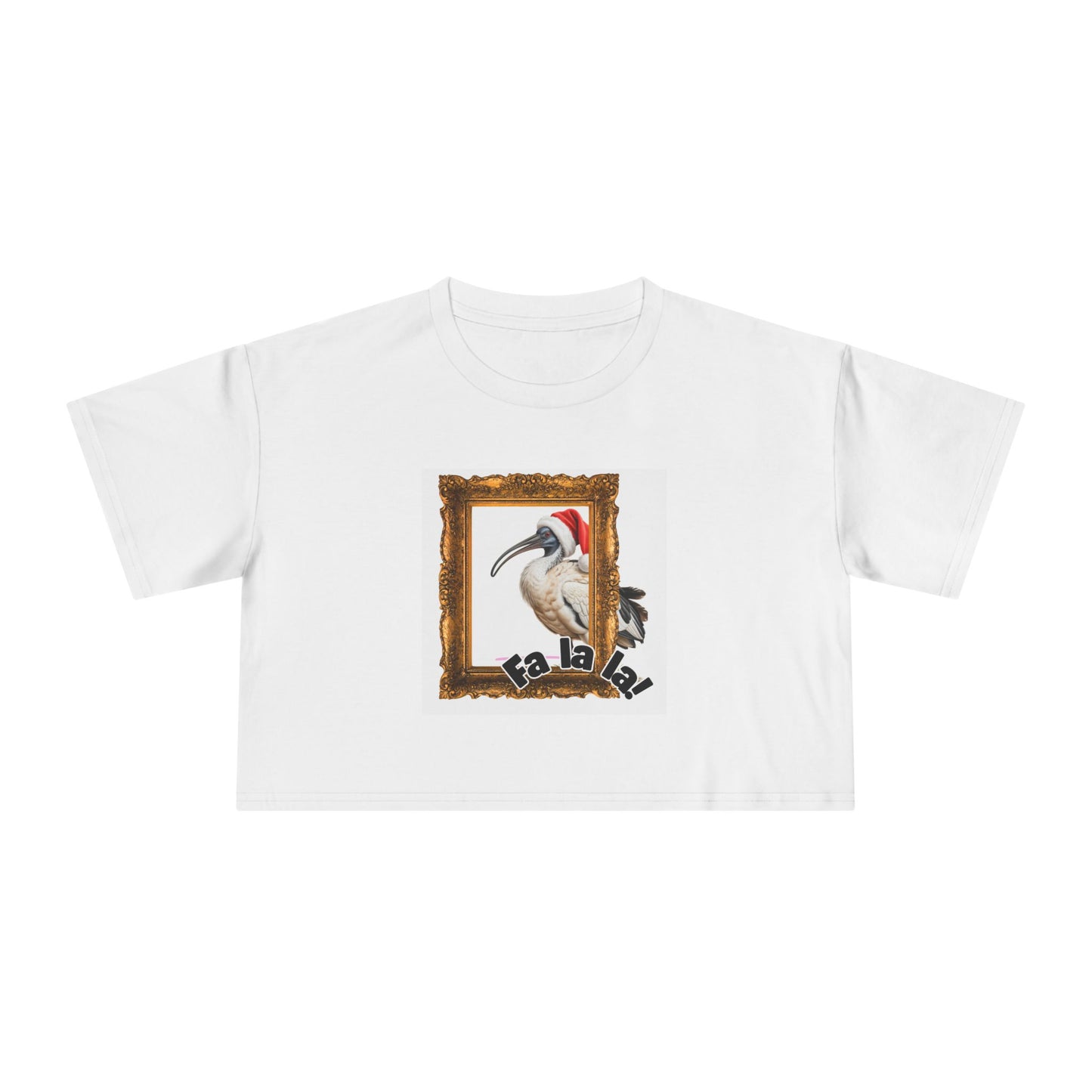 Crop Tee — Vintage Frame Ibis “Fa La La!” Graphic