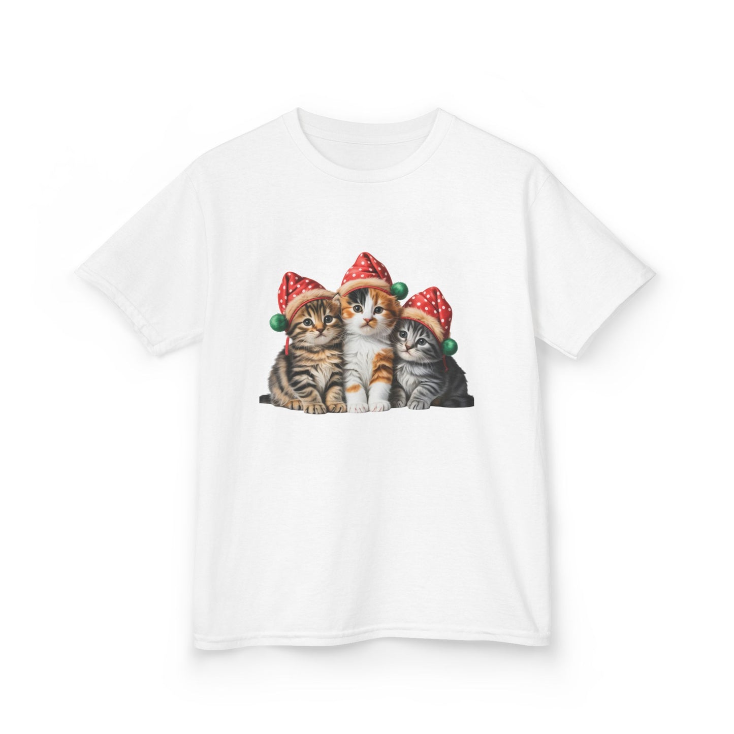 Kids Christmas Cat T-Shirt, Festive Cat Kids Christmas Tee, Cute Pet Lover Shirt, Holiday Apparel, Great Gift for Cat Owners
