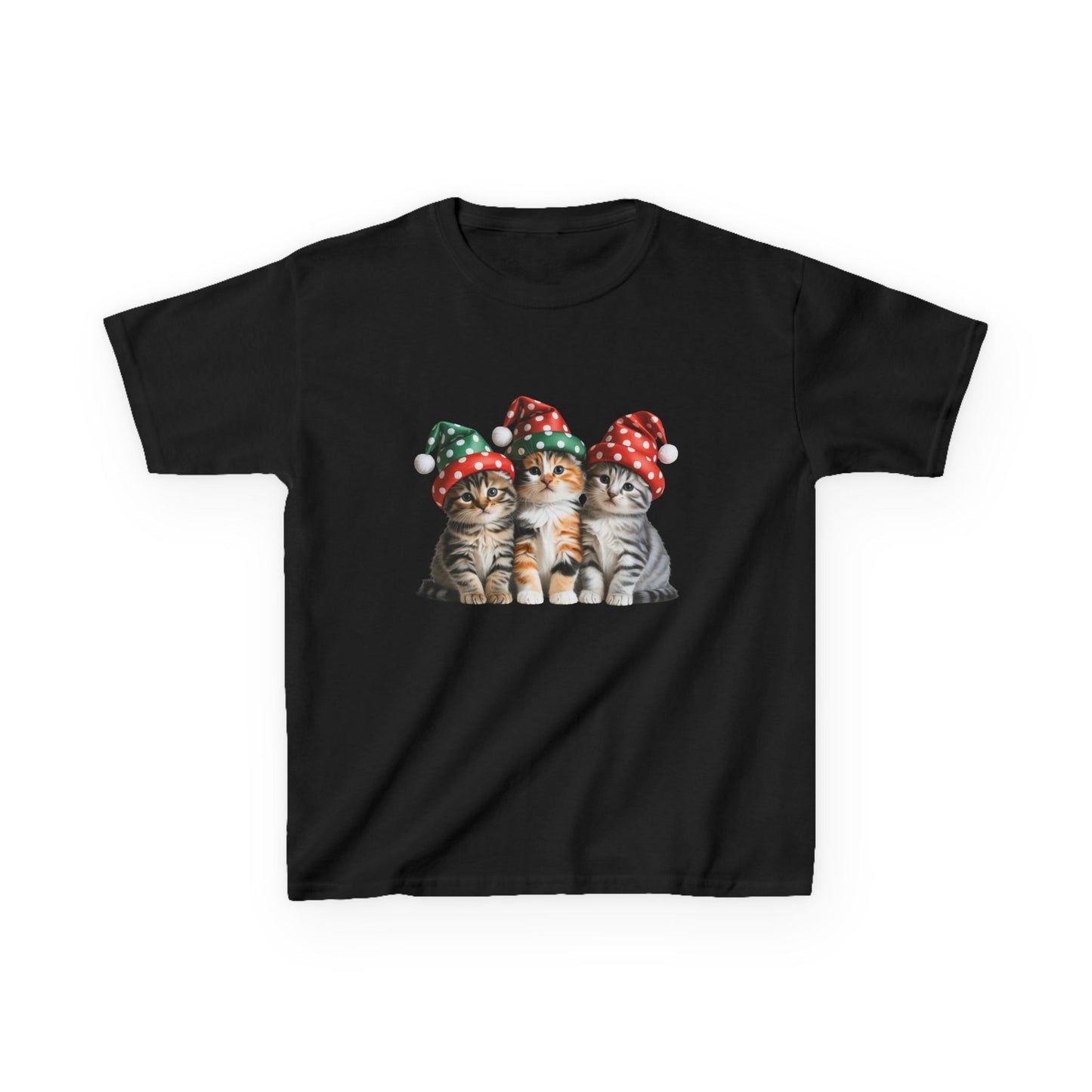 Kids Christmas Cat T-Shirt, Festive Cat Kids Christmas Tee, Cute Pet Lover Shirt, Holiday Apparel, Great Gift for Cat Owners