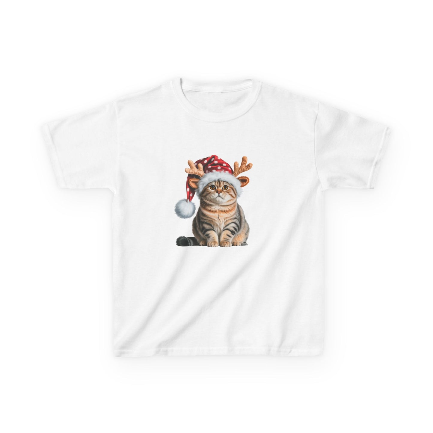 Kids Christmas Cat T-Shirt, Festive Cat Kids Christmas Tee, Cute Pet Lover Shirt, Holiday Apparel, Great Gift for Cat Owners