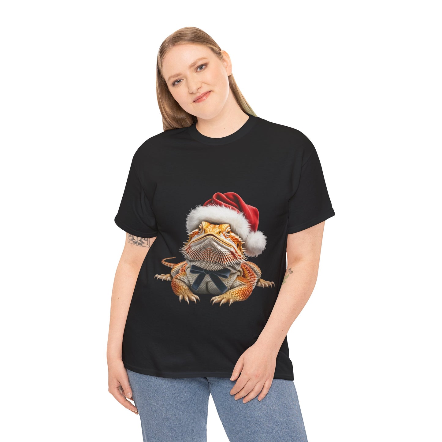 Christmas Bearded Dragon T-Shirt – Holiday Reptile Lover Tee, Festive Lizard Shirt, Cute Bearded Dragon Xmas Gift, Nature Lover Apparel, Holiday Exotic Pet Shirt for Bearded Dragon Lovers