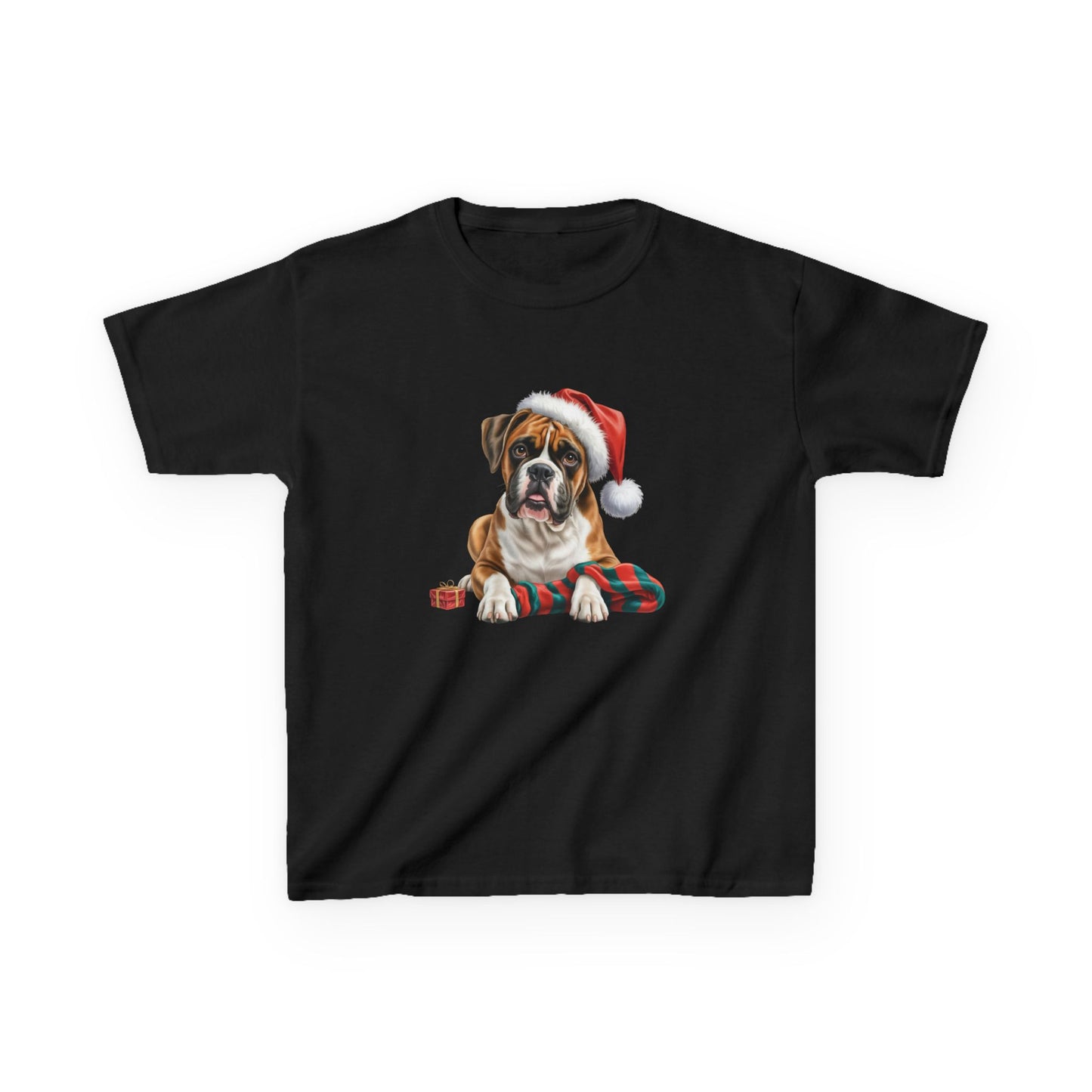 Kids Boxer Christmas Dog T-Shirt, Festive Boxer Dog Kids Christmas Tee, Cute Pet Lover Shirt, Holiday Apparel, Great Gift for Dog Owners