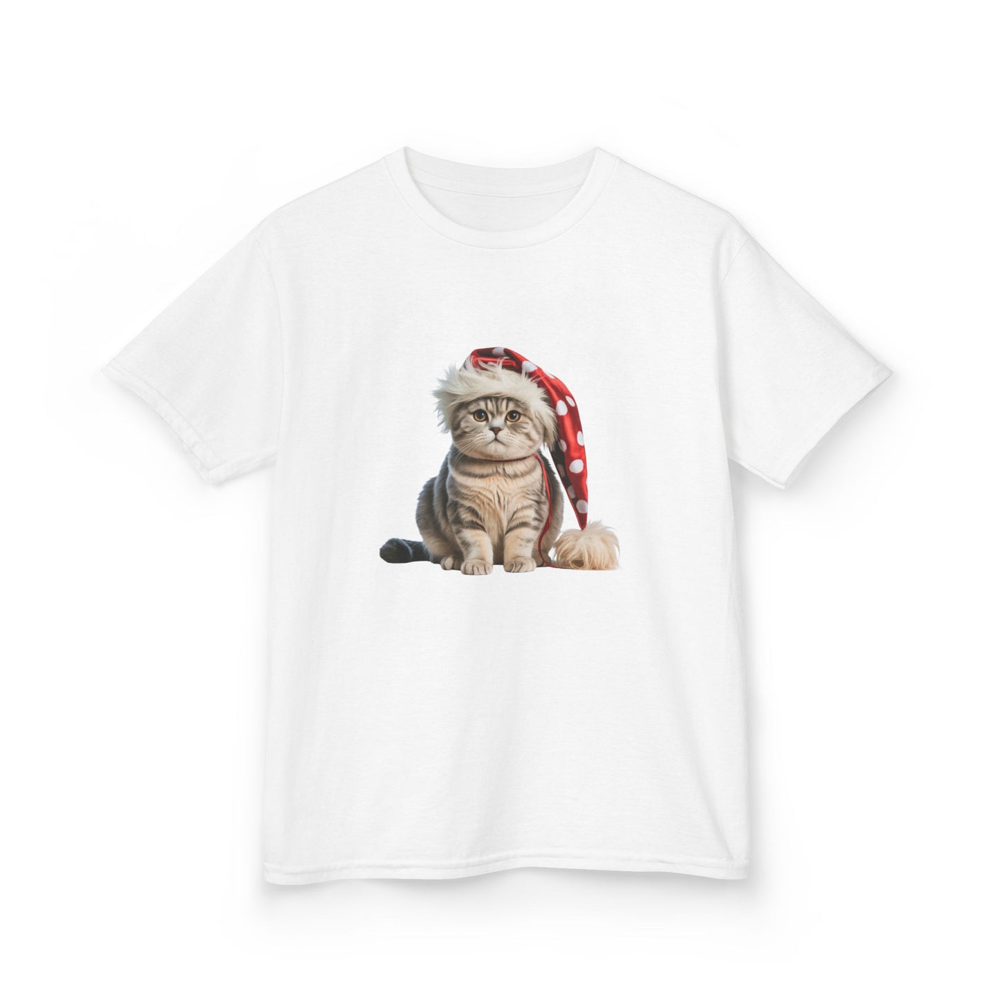 Kids Christmas Cat T-Shirt, Festive Cat Kids Christmas Tee, Cute Pet Lover Shirt, Holiday Apparel, Great Gift for Cat Owners