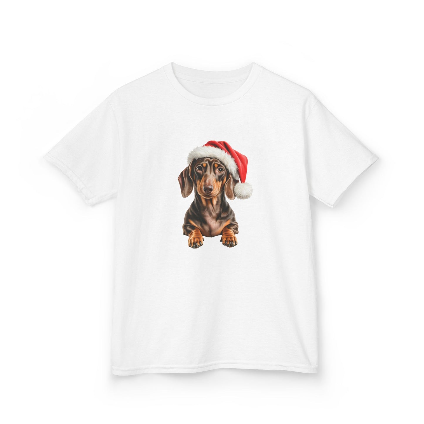 Kids Dachshund (Daschund) Christmas Dog T-Shirt, Festive Dachshund (Daschund) Dog Kids Christmas Tee, Cute Pet Lover Shirt, Holiday Apparel, Great Gift for Dog Owners