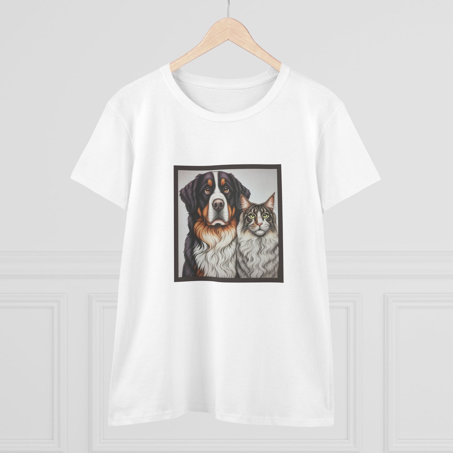 Custom Tee Burnese and the Maine coon