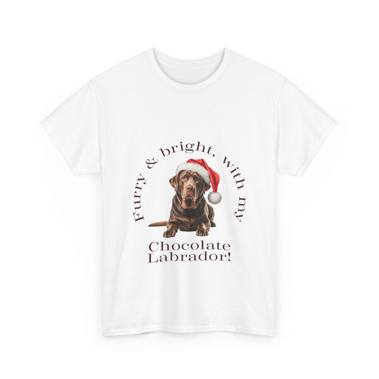 Furry & Bright with my Chocolate Labrador T-Shirt, Festive Choccie Lab Dog Christmas Tee, Cute Pet Lover Shirt, Holiday Apparel, Great Gift for Dog Owners