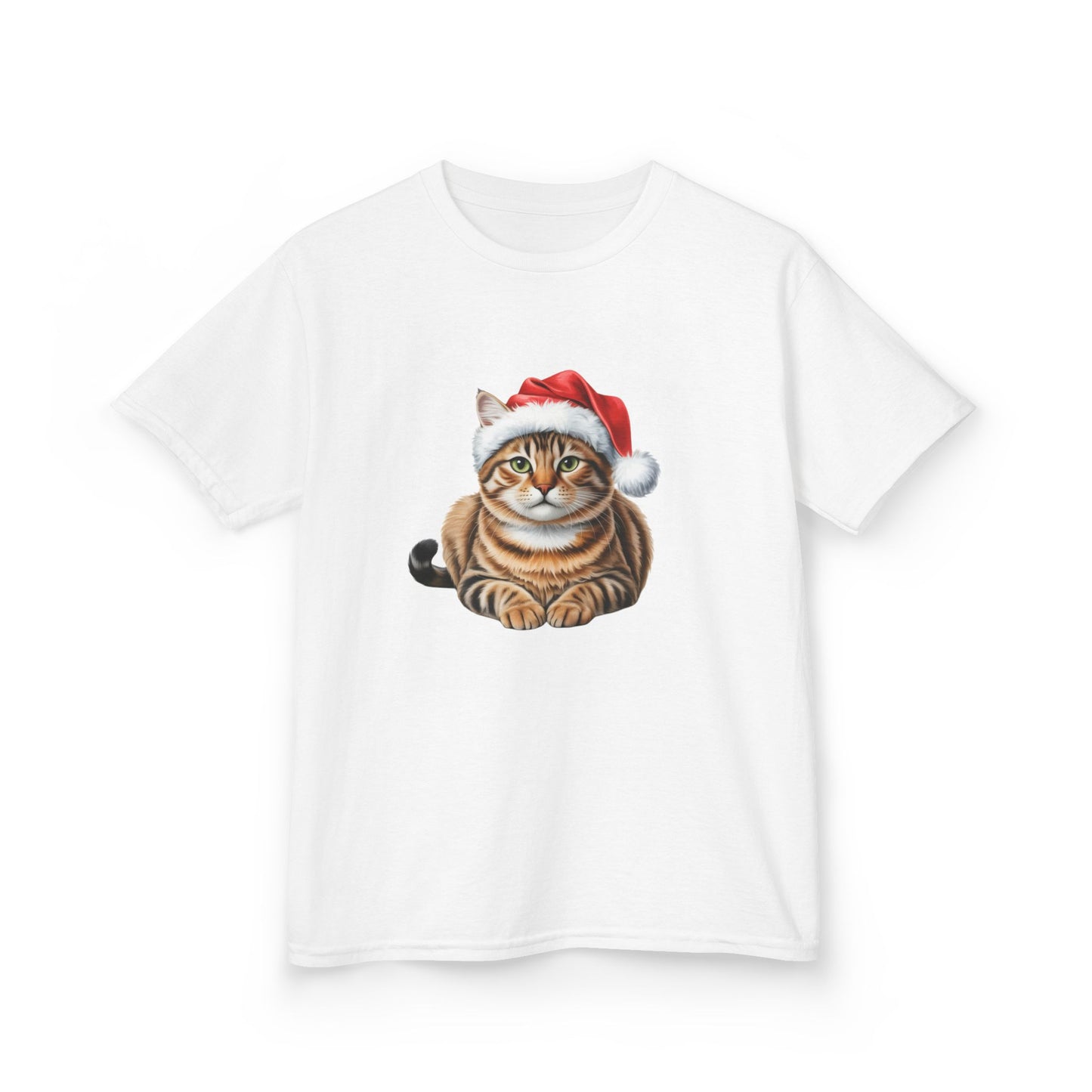 Kids Tabby Cat Christmas cat T-Shirt, Festive Tabby Cat Kids Christmas Tee, Cute Pet Lover Shirt, Holiday Apparel, Great Gift for cat Owners