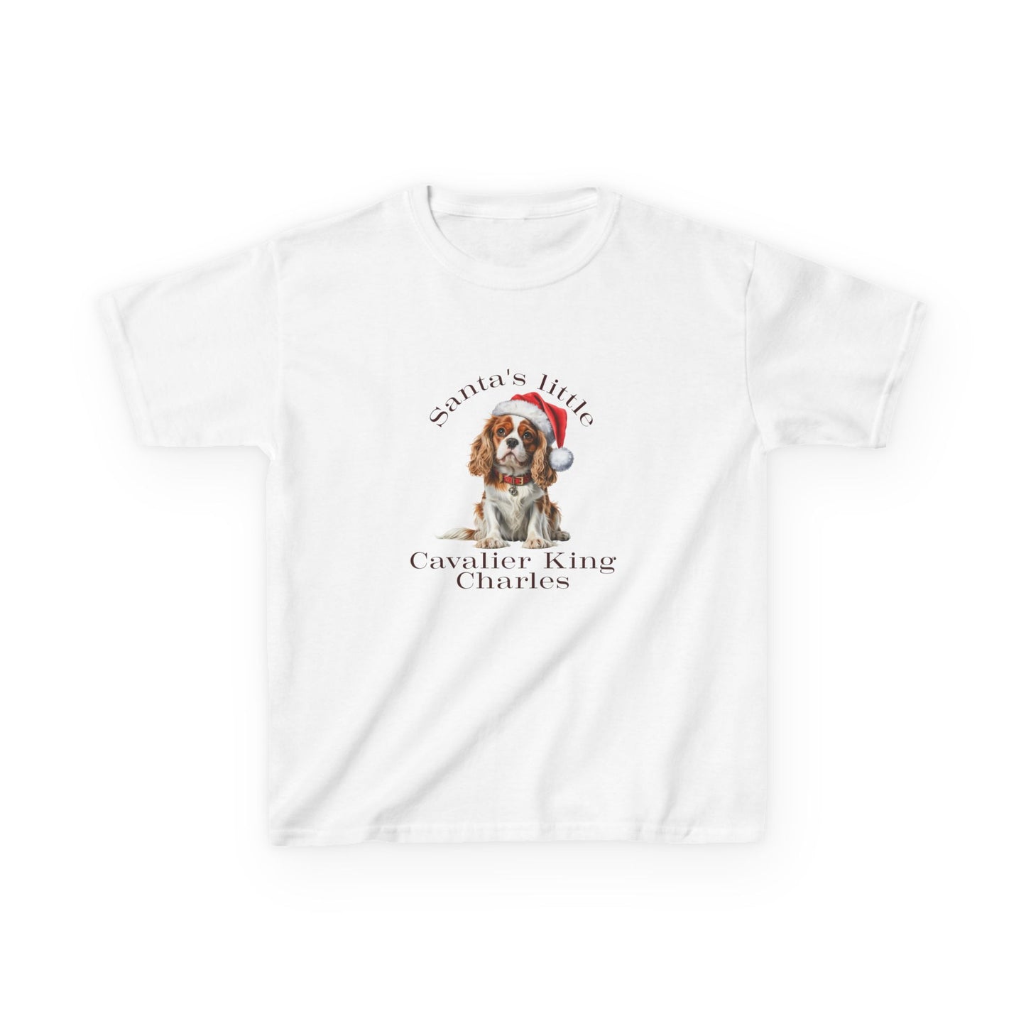 Kids Cavalier King Charles Spaniel Christmas Dog T-Shirt, Festive Cavalier King Charles Spaniel Dog Kids Christmas Tee, Cute Pet Lover Shirt, Holiday Apparel, Great Gift for Dog Owners