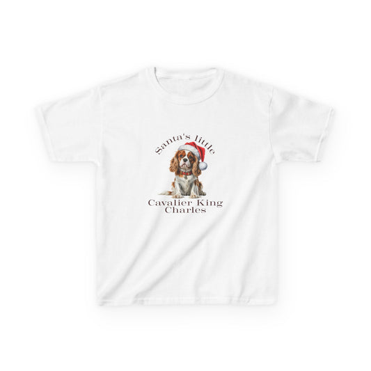 Kids Cavalier King Charles Spaniel Christmas Dog T-Shirt, Festive Cavalier King Charles Spaniel Dog Kids Christmas Tee, Cute Pet Lover Shirt, Holiday Apparel, Great Gift for Dog Owners