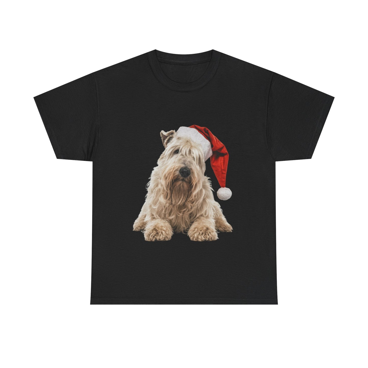 Christmas Wheaten Terrier T-Shirt – Dog with Santa Hat Holiday Tee