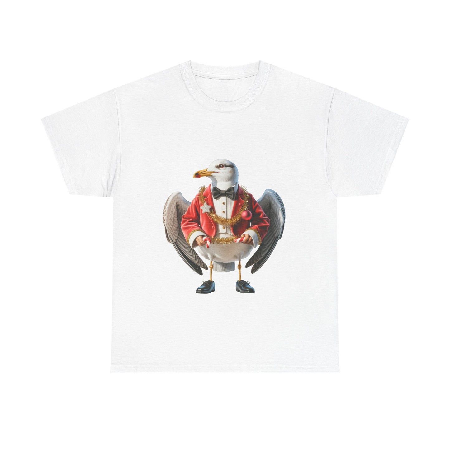 Seagull Christmas T‑Shirt — Dapper ChristmasSeagull in Red Jacket Graphic Tee