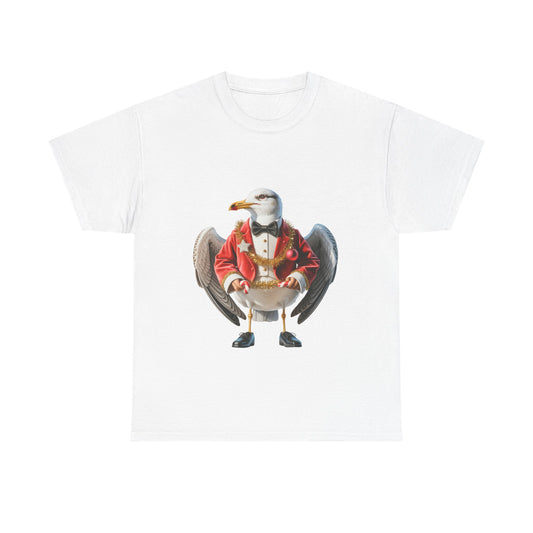 Seagull Christmas T‑Shirt — Dapper ChristmasSeagull in Red Jacket Graphic Tee