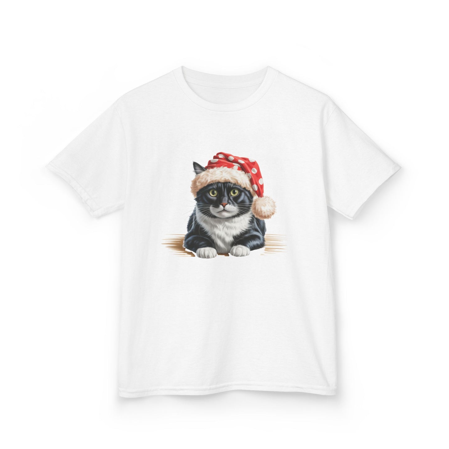 Kids Christmas Cat T-Shirt, Festive Cat Kids Christmas Tee, Cute Pet Lover Shirt, Holiday Apparel, Great Gift for Cat Owners