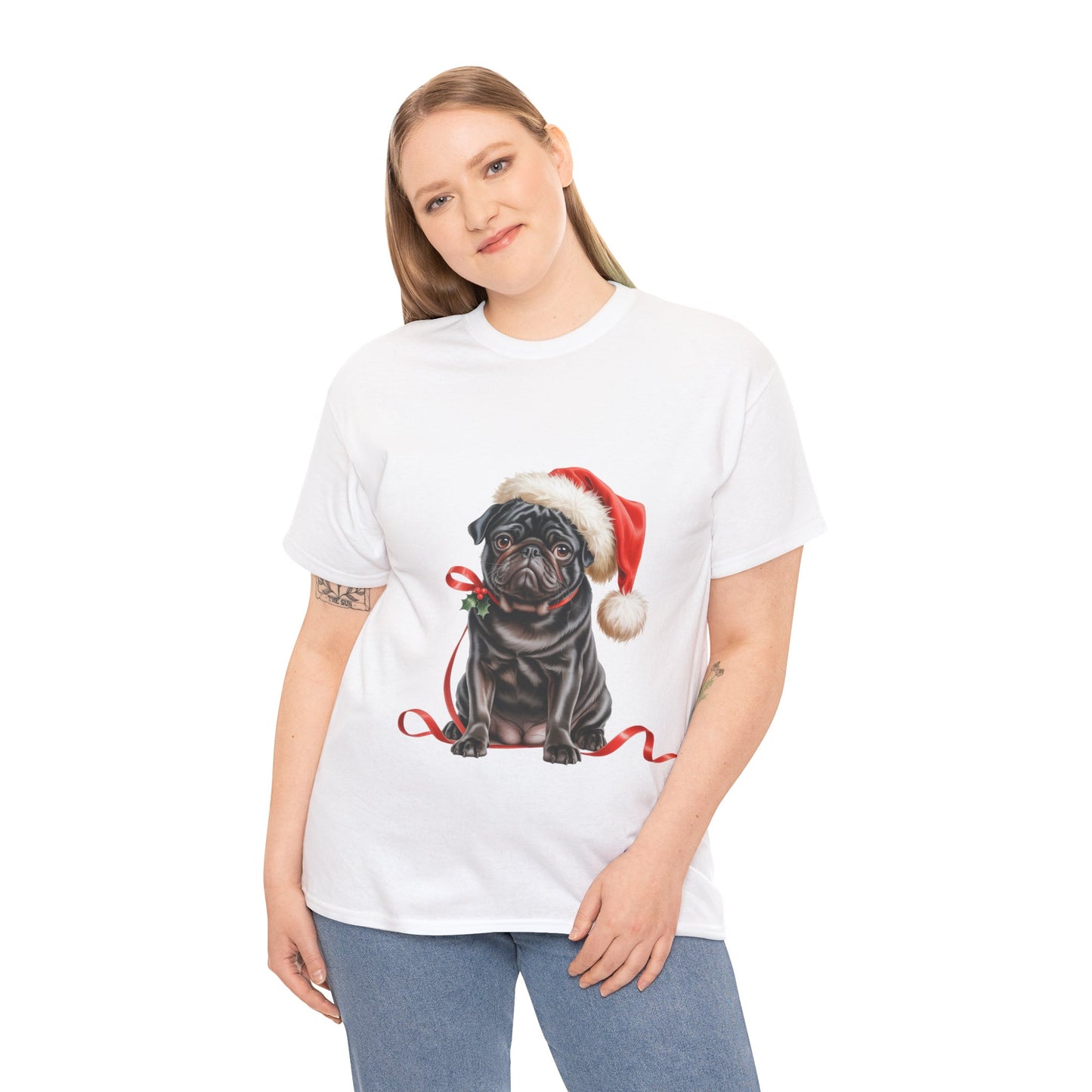 Christmas Pug T-Shirt, Festive Pug Dog Christmas Tee, Cute Pet Lover Shirt, Holiday Apparel, Great Gift for Pug Dog Owners, Preppy Style Top
