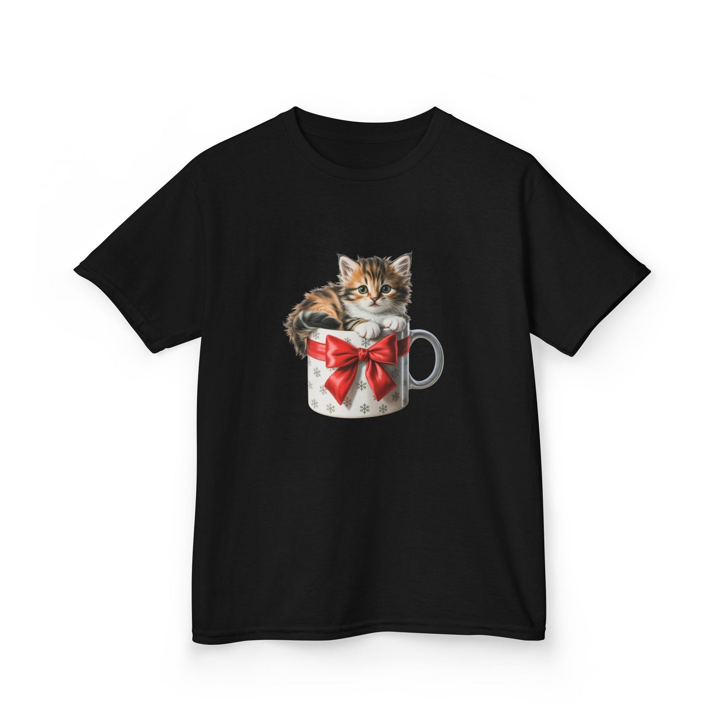 Kids Christmas Cat T-Shirt, Festive Cat Kids Christmas Tee, Cute Pet Lover Shirt, Holiday Apparel, Great Gift for Cat Owners