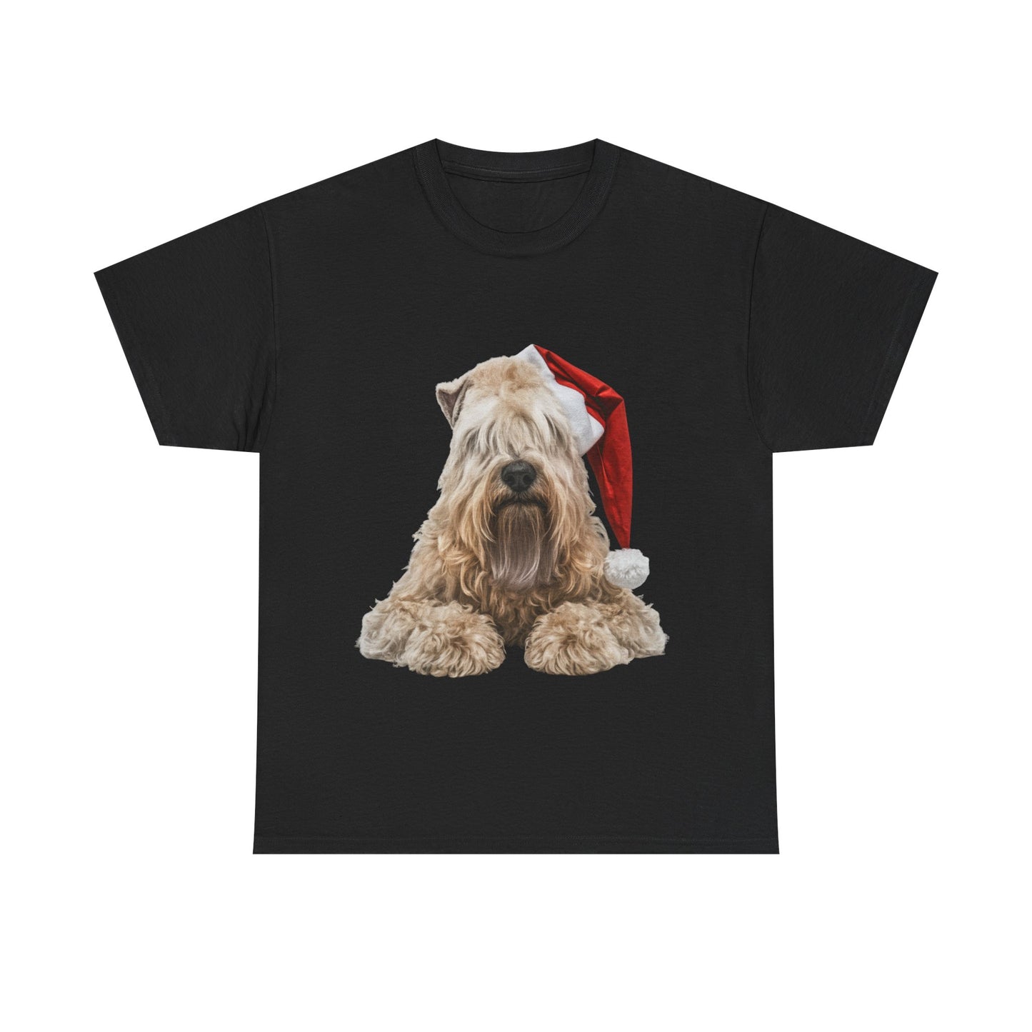 Wheaten Terrier Christmas Tee - Dog in Santa Hat Holiday T-Shirt