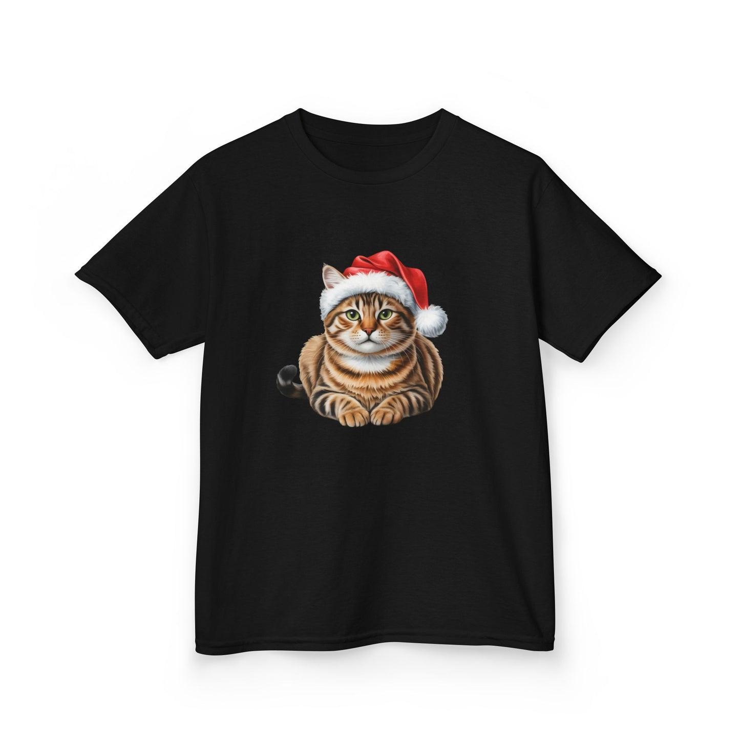 Kids Tabby Cat Christmas cat T-Shirt, Festive Tabby Cat Kids Christmas Tee, Cute Pet Lover Shirt, Holiday Apparel, Great Gift for cat Owners