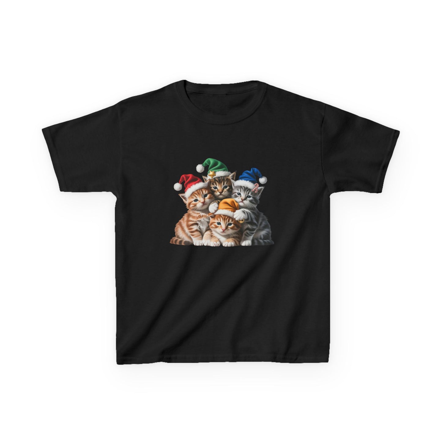 Kids Christmas Cat T-Shirt, Festive Cat Kids Christmas Tee, Cute Pet Lover Shirt, Holiday Apparel, Great Gift for Cat Owners