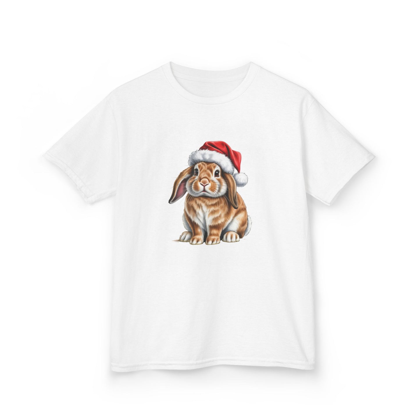 Kids Bunny Rabbit Christmas T-Shirt, Festive Bunny Rabbit Kids Christmas Tee, Cute Pet Lover Shirt, Holiday Apparel, Great Gift for Bunny Owners