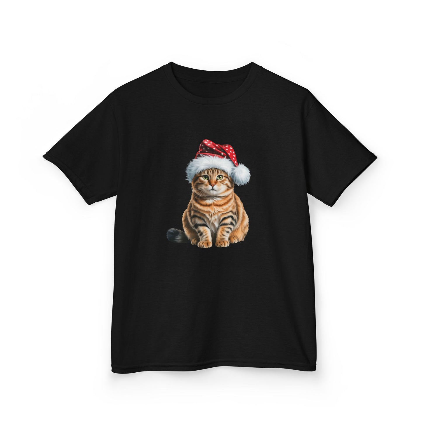 Kids Christmas Cat T-Shirt, Festive Cat Kids Christmas Tee, Cute Pet Lover Shirt, Holiday Apparel, Great Gift for Cat Owners