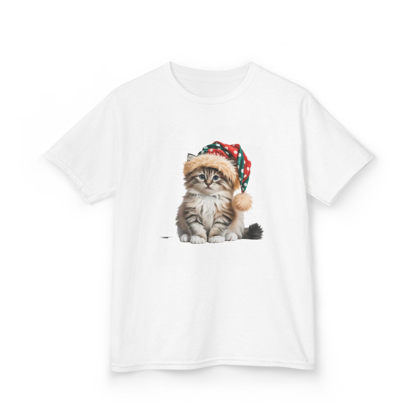 Kids Christmas Cat T-Shirt, Festive Cat Kids Christmas Tee, Cute Pet Lover Shirt, Holiday Apparel, Great Gift for Cat Owners