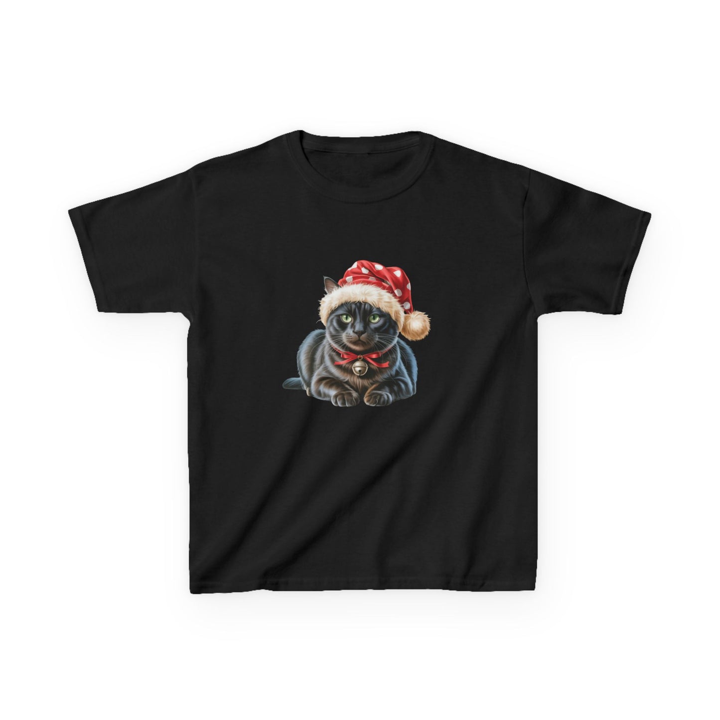 Kids Christmas Cat T-Shirt, Festive Cat Kids Christmas Tee, Cute Pet Lover Shirt, Holiday Apparel, Great Gift for Cat Owners