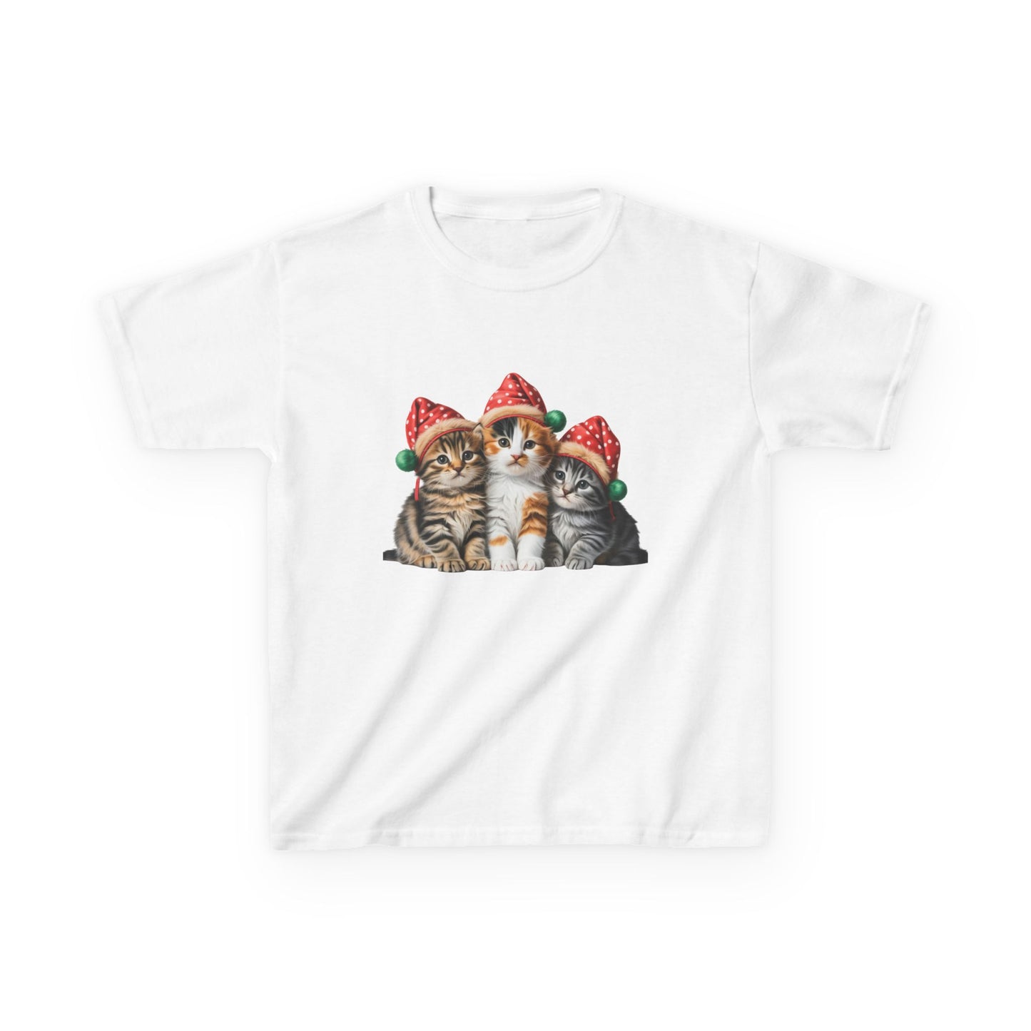 Kids Christmas Cat T-Shirt, Festive Cat Kids Christmas Tee, Cute Pet Lover Shirt, Holiday Apparel, Great Gift for Cat Owners