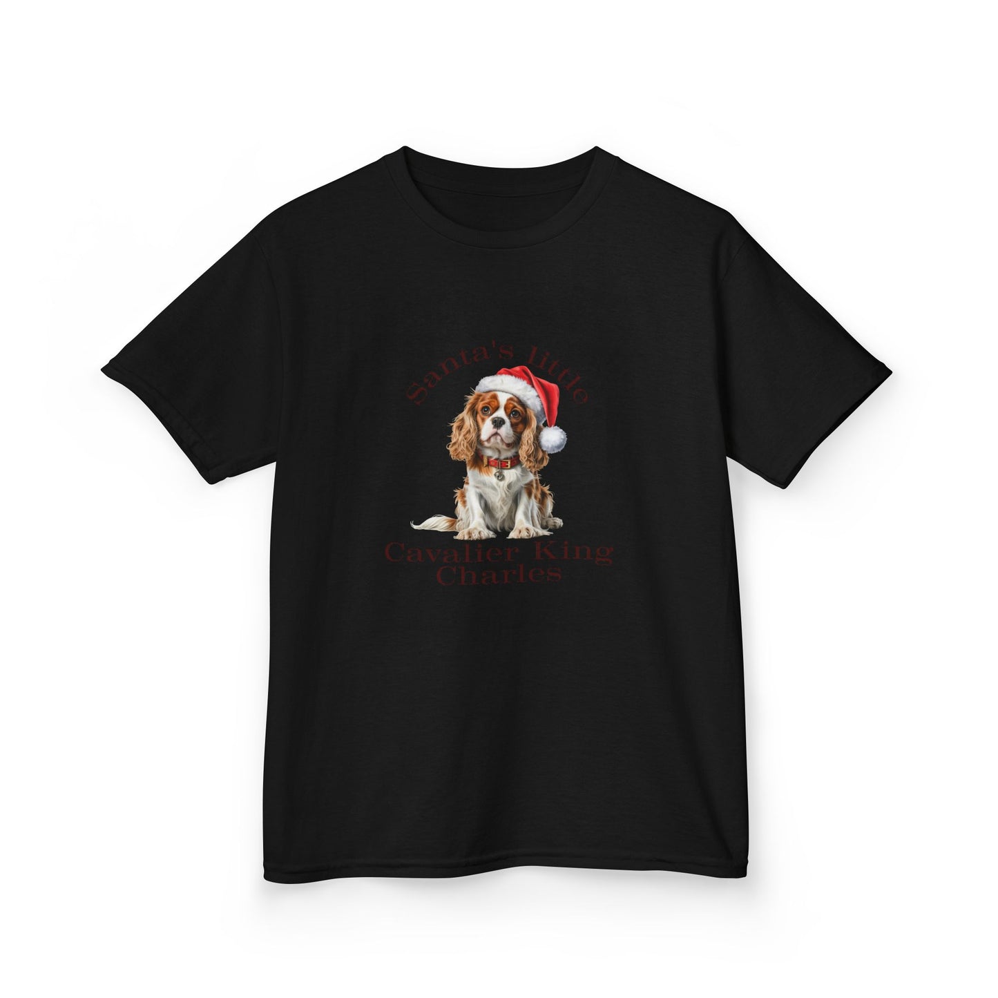 Kids Cavalier King Charles Spaniel Christmas Dog T-Shirt, Festive Cavalier King Charles Spaniel Dog Kids Christmas Tee, Cute Pet Lover Shirt, Holiday Apparel, Great Gift for Dog Owners