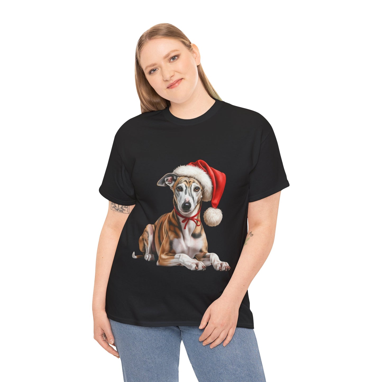 Merry Greyhound-mas T-Shirt, Festive Greyhound Dog Christmas Tee, Cute Pet Lover Shirt, Holiday Apparel, Great Gift for Dog Owners