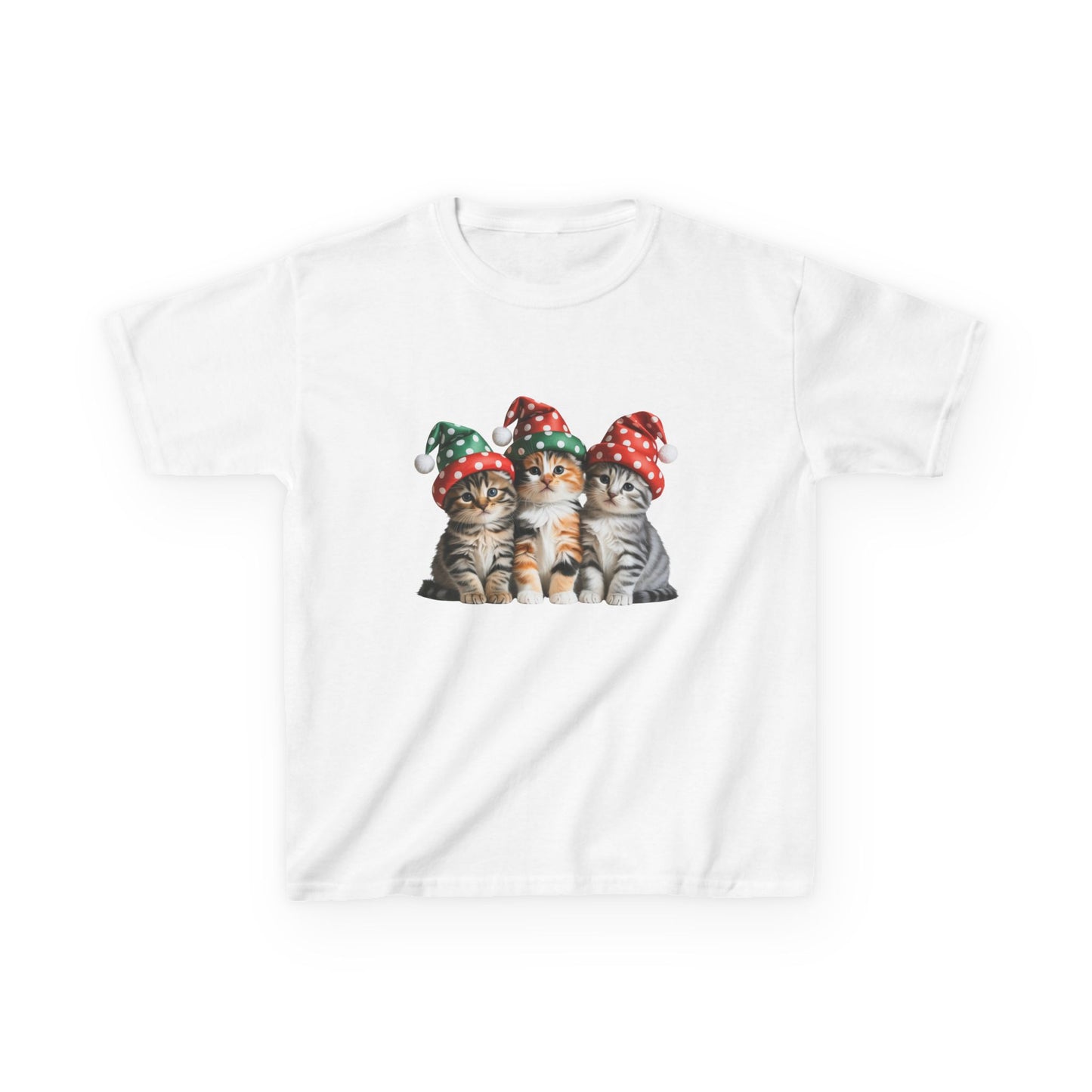 Kids Christmas Cat T-Shirt, Festive Cat Kids Christmas Tee, Cute Pet Lover Shirt, Holiday Apparel, Great Gift for Cat Owners