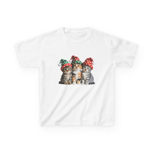 Kids Christmas Cat T-Shirt, Festive Cat Kids Christmas Tee, Cute Pet Lover Shirt, Holiday Apparel, Great Gift for Cat Owners