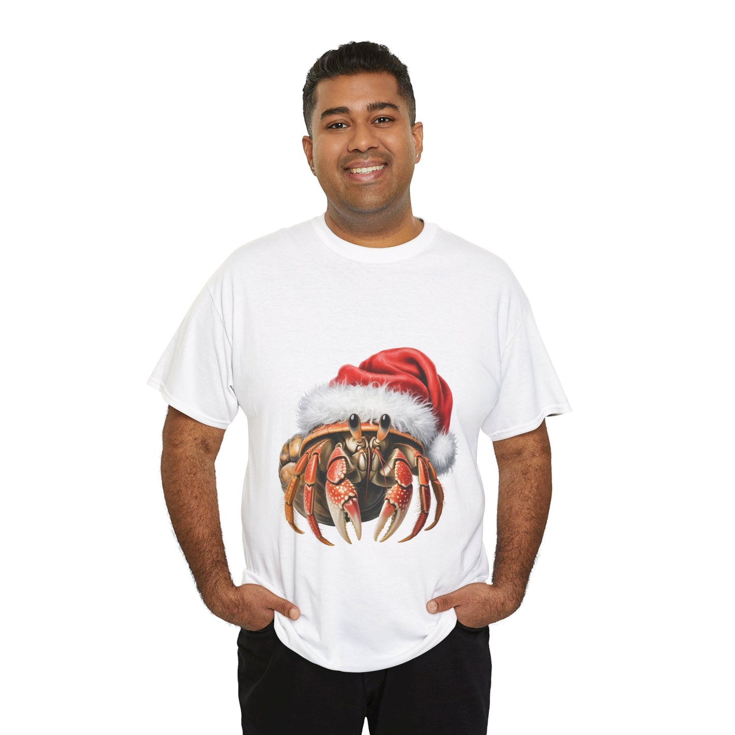 Christmas Hermit Crab T-Shirt – Holiday Crab Lover Tee, Festive Beach Creature Shirt, Cute Hermit Crab Xmas Gift, Nature Lover Apparel, Holiday Coastal Pet Shirt for Hermit Crab Lovers