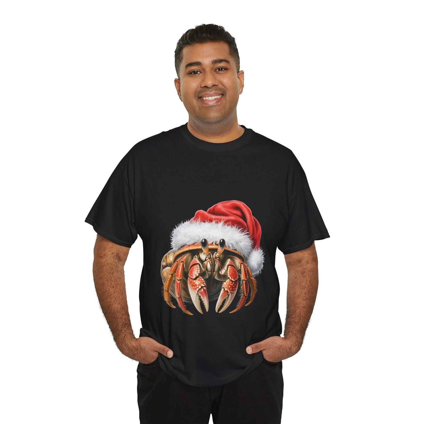 Christmas Hermit Crab T-Shirt – Holiday Crab Lover Tee, Festive Beach Creature Shirt, Cute Hermit Crab Xmas Gift, Nature Lover Apparel, Holiday Coastal Pet Shirt for Hermit Crab Lovers