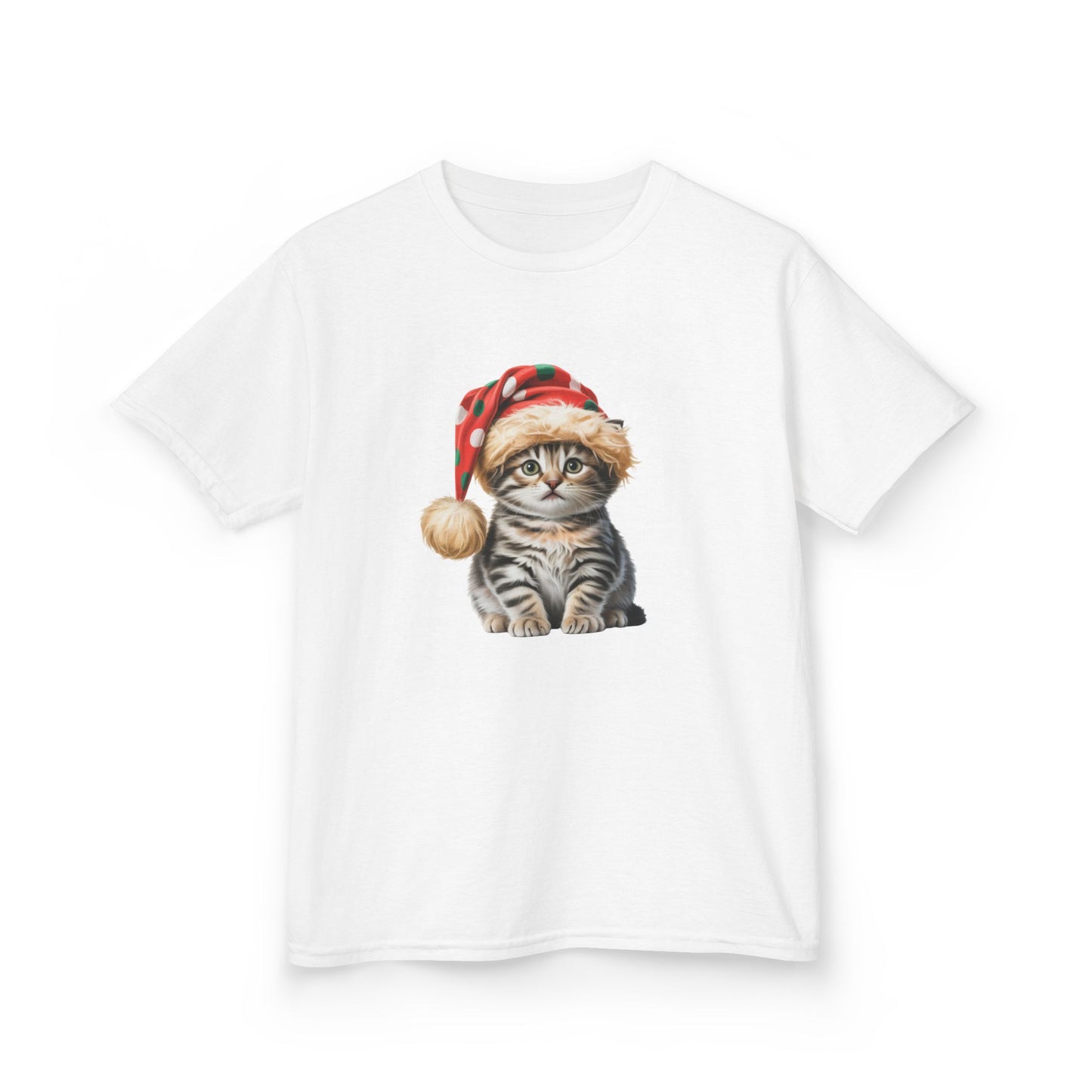 Kids Christmas Cat T-Shirt, Festive Cat Kids Christmas Tee, Cute Pet Lover Shirt, Holiday Apparel, Great Gift for Cat Owners