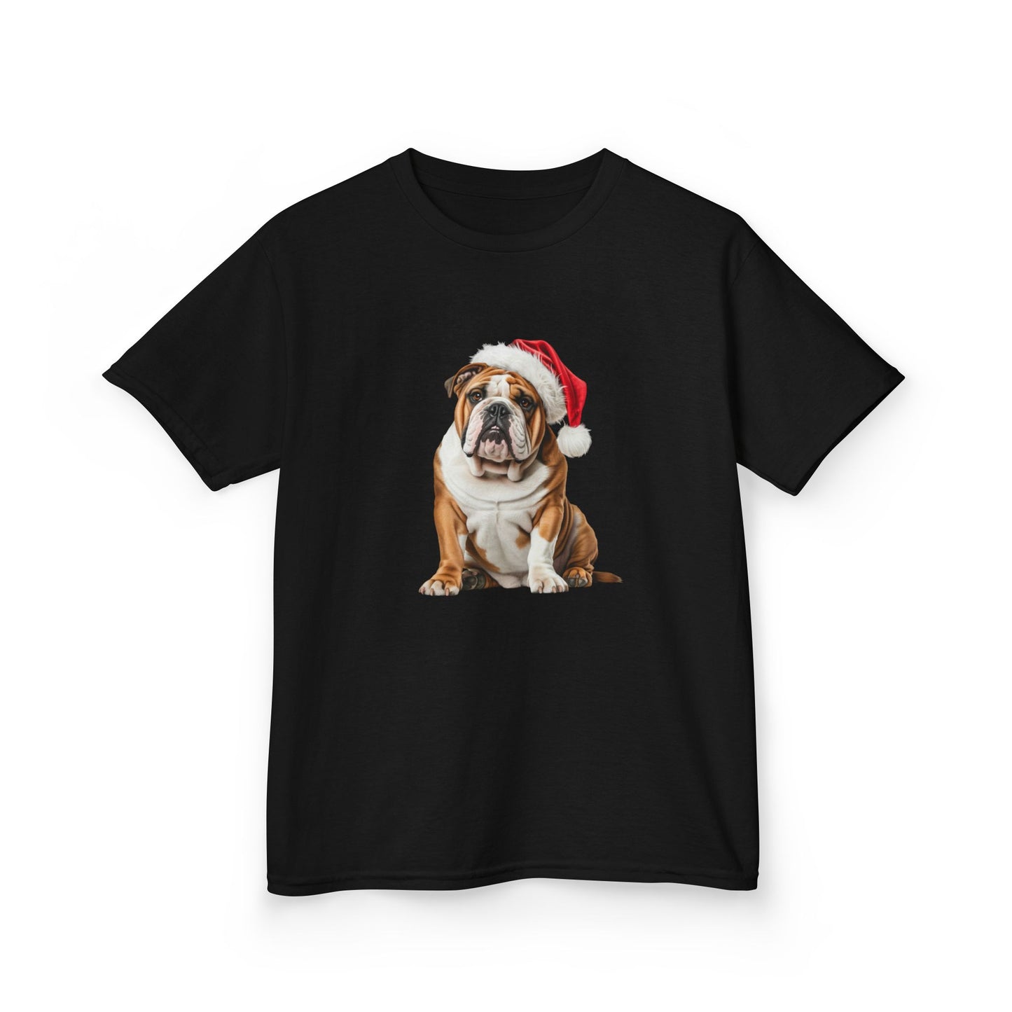 Kids British Bulldog Christmas Dog T-Shirt, Festive British Bulldog Kids Christmas Tee, Cute Pet Lover Shirt, Holiday Apparel, Great Gift for Dog Owners