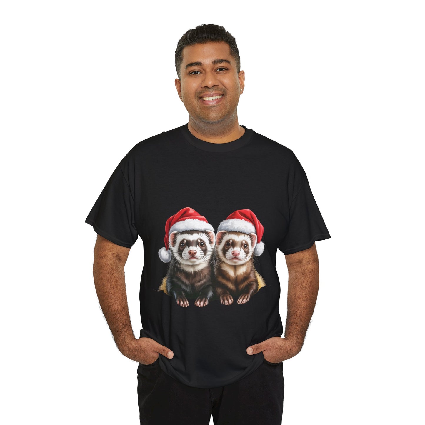 Furry Ferret Friends Christmas T-Shirt, Festive Ferret Christmas Tee, Cute Pet Ferret Lover Shirt, Holiday Apparel, Great Gift for Pet Owners