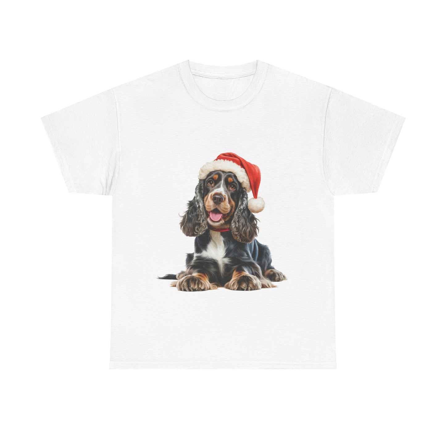 Cocker Spaniel Cheer! T-Shirt, Festive Black & Tan Cocker Spaniel Dog Christmas Tee, Cute Pet Lover Shirt, Holiday Apparel, Great Gift for Dog Owners