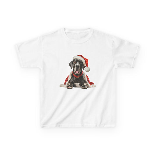 Kids Great Dane Christmas Dog T-Shirt, Festive Great Dane Dog Kids Christmas Tee, Cute Pet Lover Shirt, Holiday Apparel, Great Gift for Dog Owners