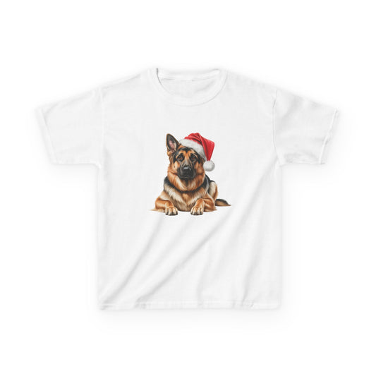 Kids German Shepherd Christmas Dog T-Shirt, Festive German Shepherd Dog Kids Christmas Tee, Cute Pet Lover Shirt, Holiday Apparel, Great Gift for Dog Owners