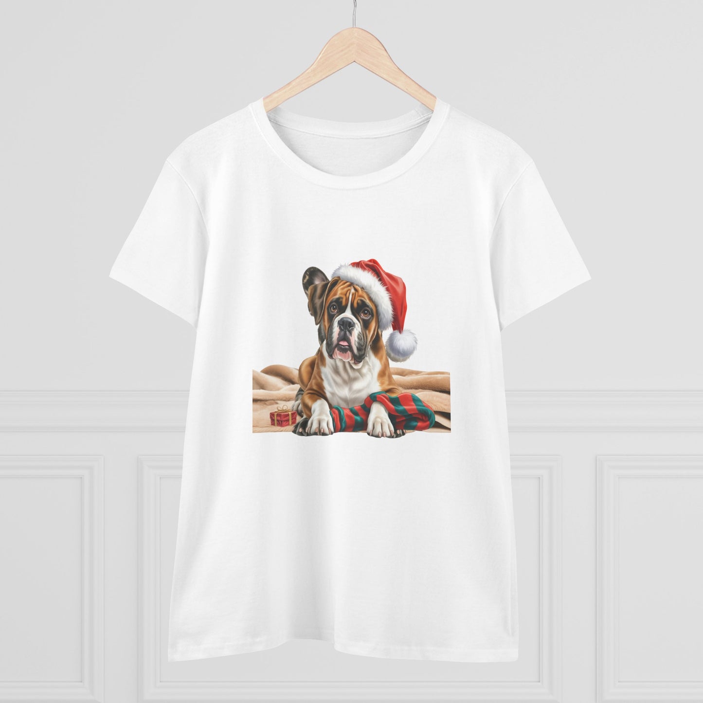 Happy Boxer-y Christmas! T-Shirt, Festive Boxer Dog Christmas Tee, Cute Pet Lover Shirt, Holiday Apparel, Great Gift for Dog Owners, Preppy Style Top