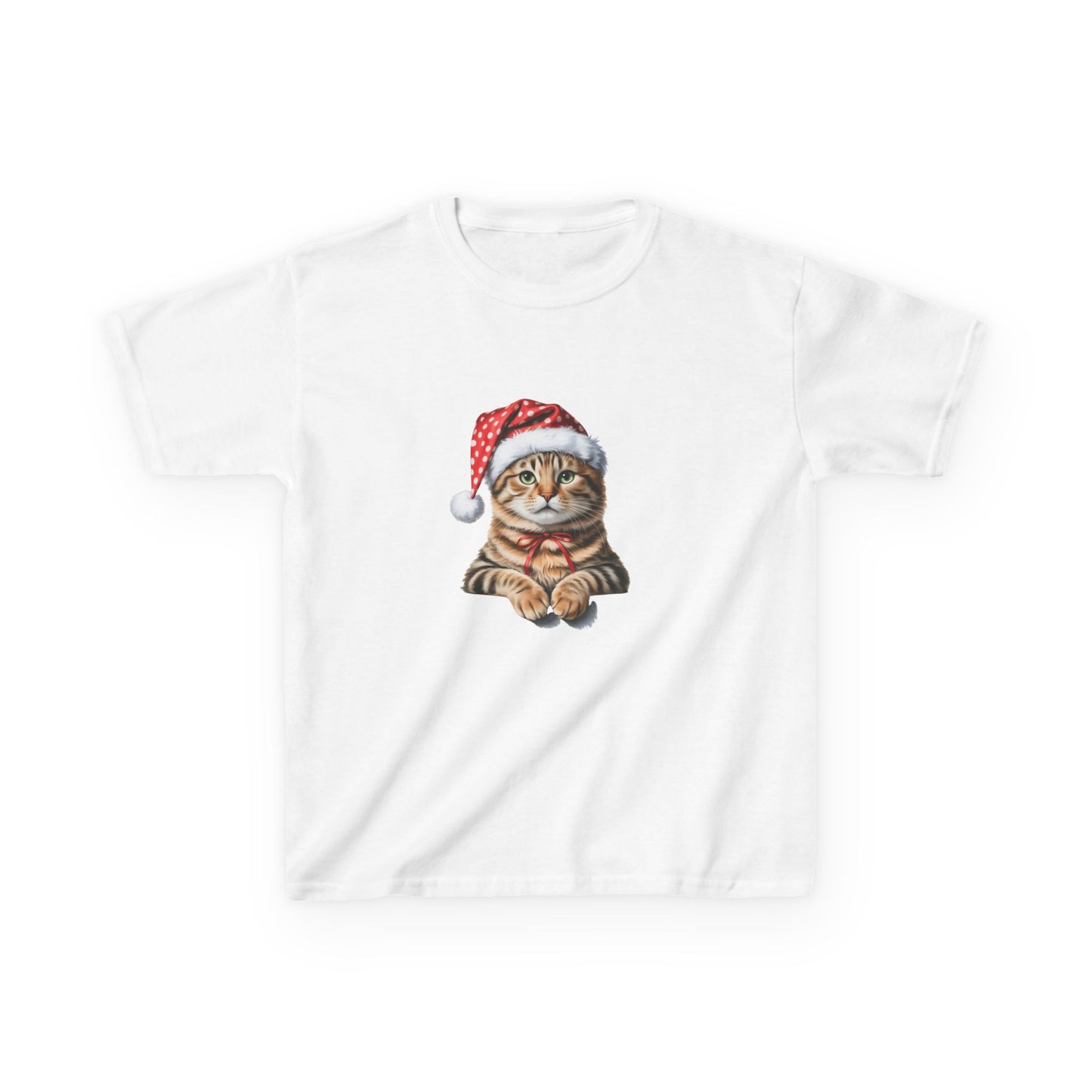 Kids Christmas Cat T-Shirt, Festive Cat Kids Christmas Tee, Cute Pet Lover Shirt, Holiday Apparel, Great Gift for Cat Owners