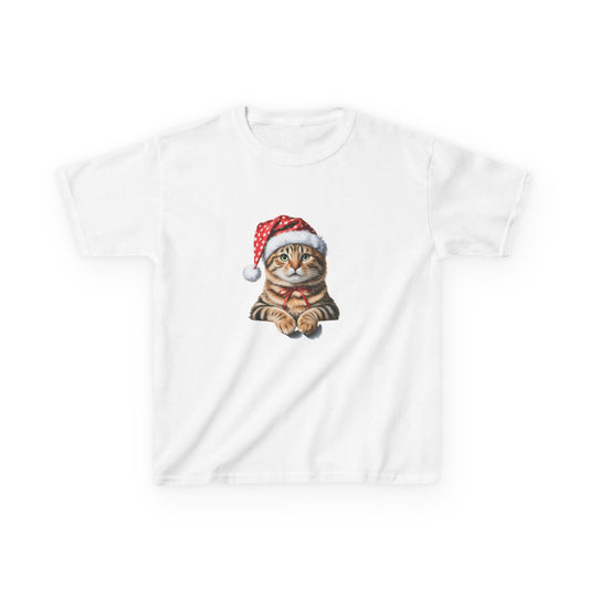 Kids Christmas Cat T-Shirt, Festive Cat Kids Christmas Tee, Cute Pet Lover Shirt, Holiday Apparel, Great Gift for Cat Owners