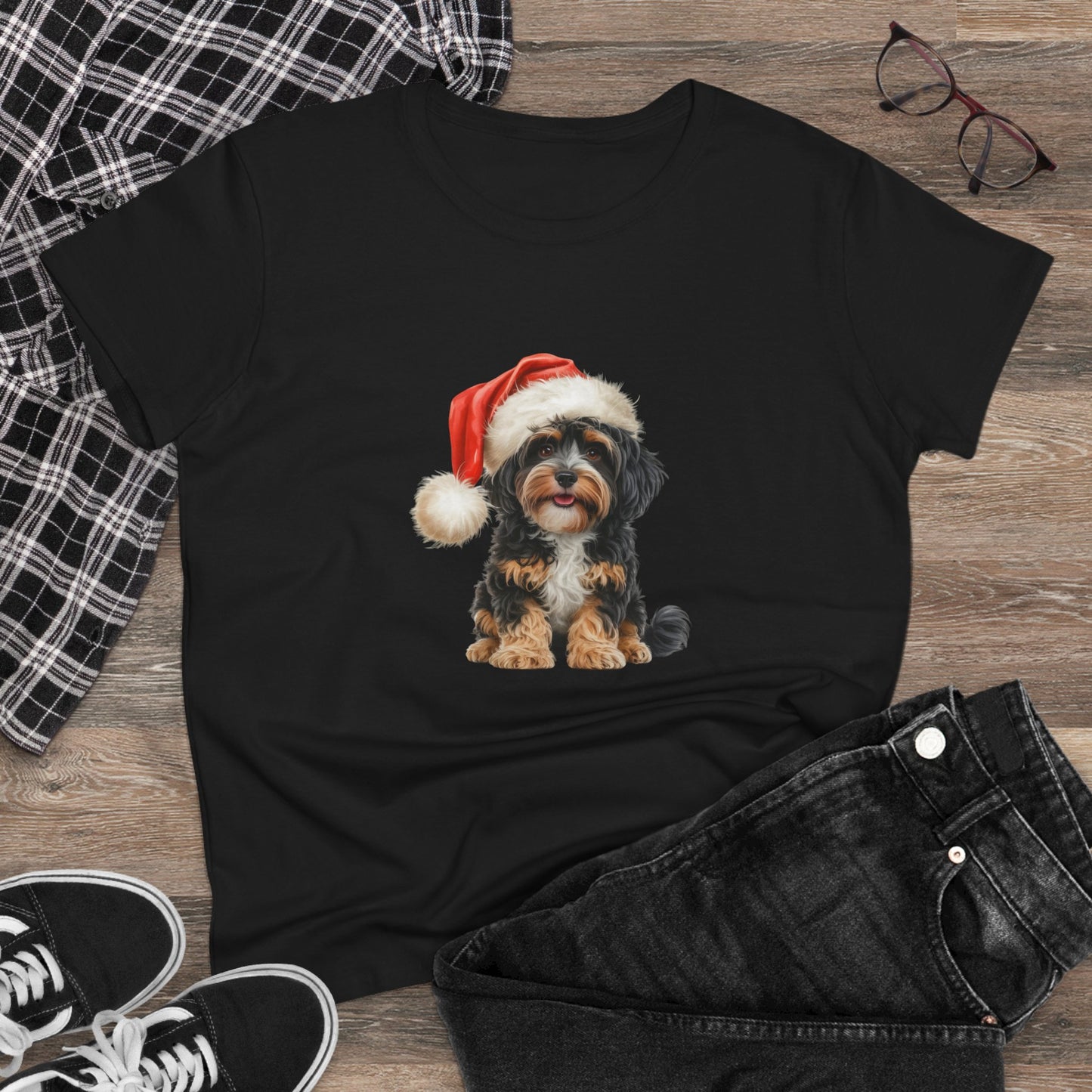 Furry & bright, with my Cavoodle Christmas! T-Shirt, Festive Cavoodle Dog Christmas Tee, Cute Pet Lover Shirt, Holiday Apparel, Great Gift for Dog Owners, Preppy Style Top