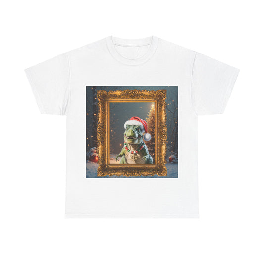 Christmas Dino Tee — Festive T-Rex in Santa Hat Graphic Shirt