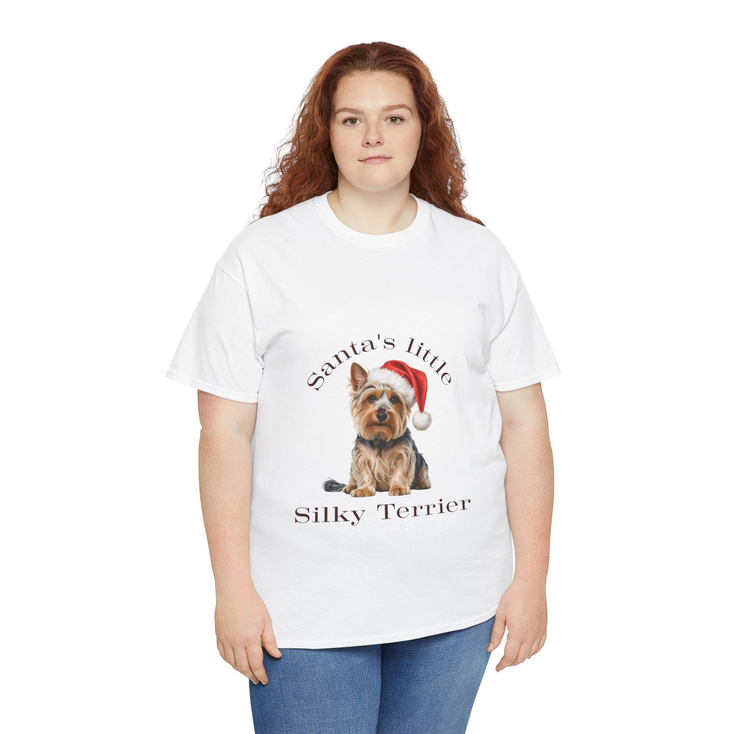 Santa's little Silky Terrier T-Shirt, Festive Silky Terrier Dog Christmas Tee, Cute Pet Lover Shirt, Holiday Apparel, Great Gift for Dog Owners