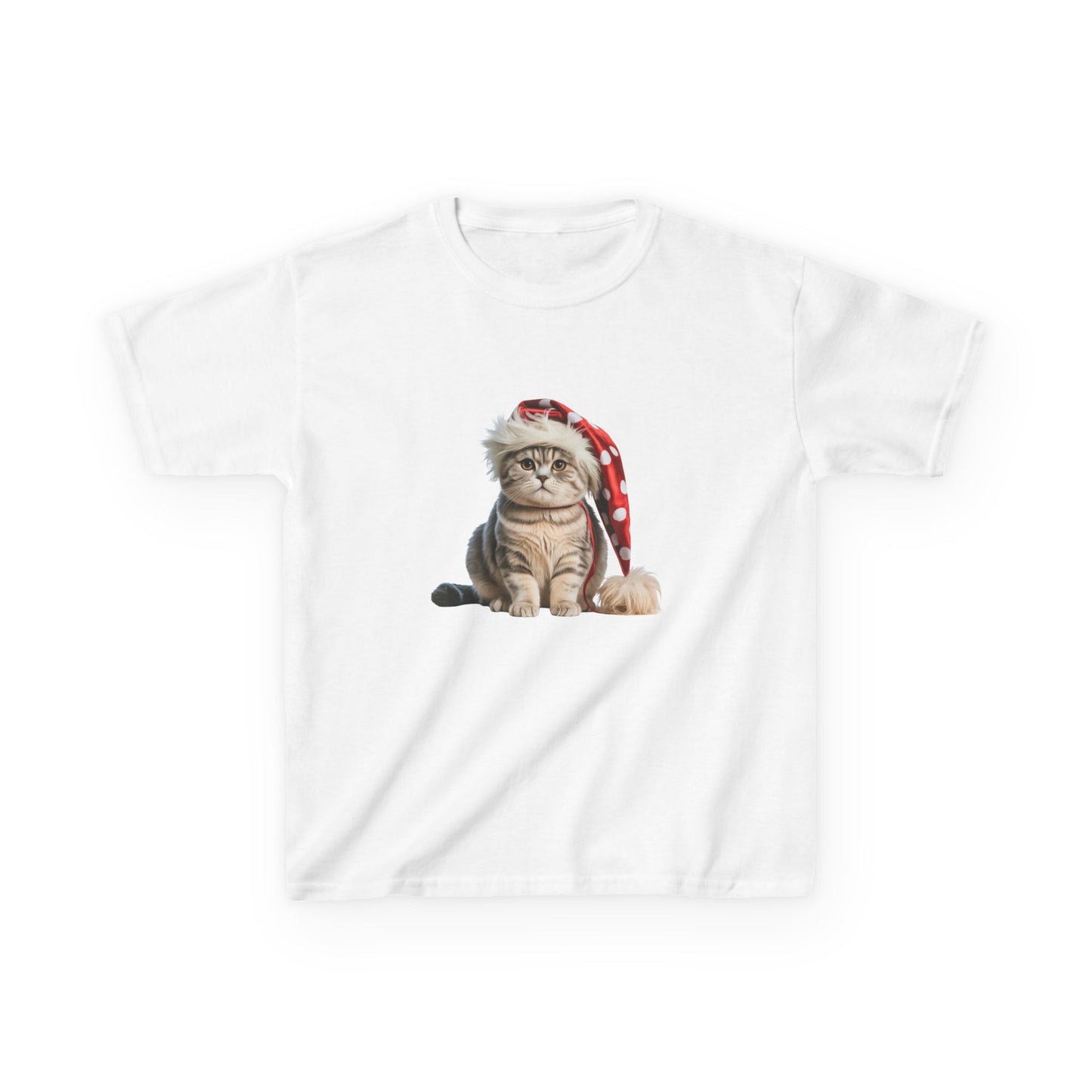 Kids Christmas Cat T-Shirt, Festive Cat Kids Christmas Tee, Cute Pet Lover Shirt, Holiday Apparel, Great Gift for Cat Owners