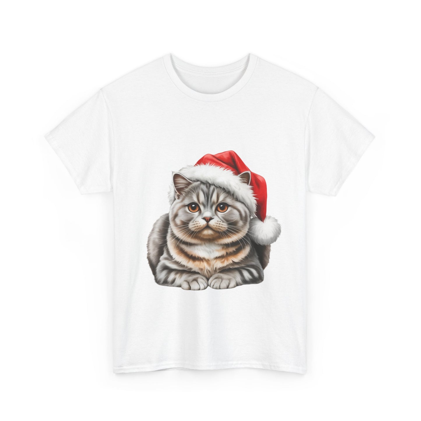 Christmas Australian Mist Cat T-Shirt — Cute Kitty with Santa Hat Holiday Tee