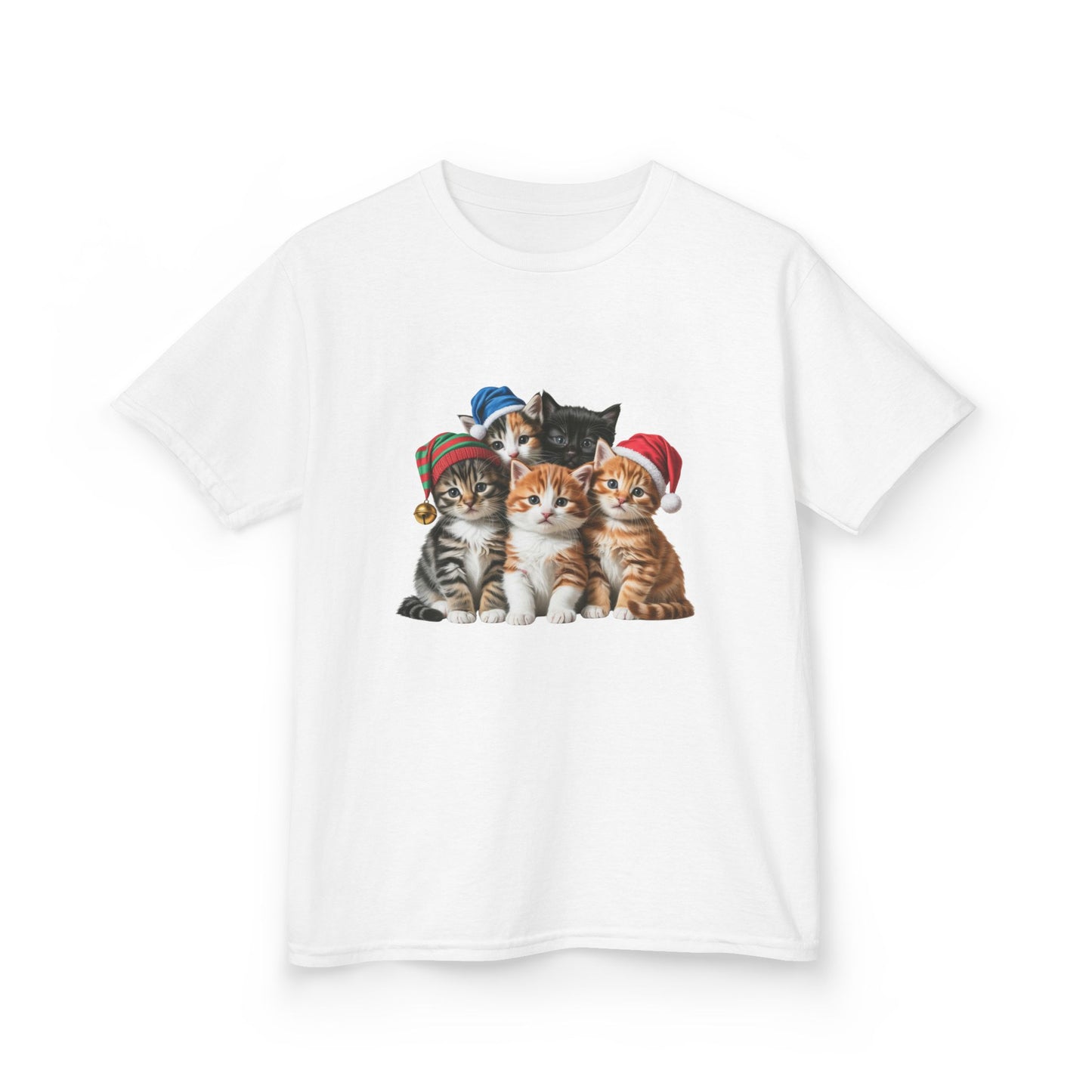 Kids Christmas Cat T-Shirt, Festive Cat Kids Christmas Tee, Cute Pet Lover Shirt, Holiday Apparel, Great Gift for Cat Owners