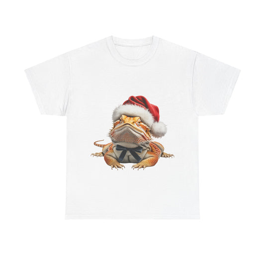 Christmas Bearded Dragon T-Shirt – Holiday Reptile Lover Tee, Festive Lizard Shirt, Cute Bearded Dragon Xmas Gift, Nature Lover Apparel, Holiday Exotic Pet Shirt for Bearded Dragon Lovers